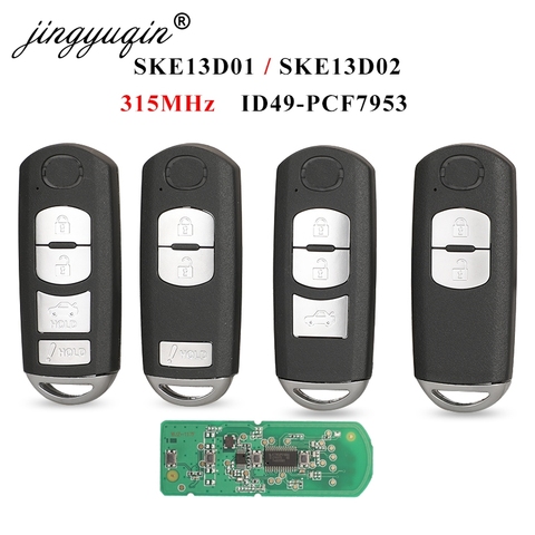 Jingyuqin – clé télécommande intelligente, 315MHz, avec puce ID49, SKE13D-01 SKE13D02, 2/3/4BTN, pour Mazda 3 6 MX-5, système Mitsubishi Miata 2013 – 2022 ► Photo 1/6