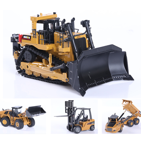 HUINA 1:50 moulé sous pression modèle alliage simulation véhicule voiture moulé sous pression camion à benne basculante Bulldozer chargeuse sur pneus pelle enfants jouet collectables ► Photo 1/6