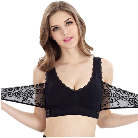 Soutien-gorge confortable en dentelle, Bralette, couleur unie, croisé devant, boucle latérale, soutien-gorge, livraison directe ► Photo 1/6