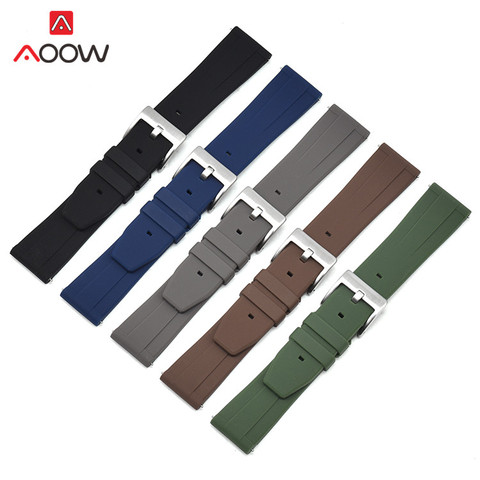 Bracelet en Silicone souple étanche pour hommes, en caoutchouc, pour Samsung Galaxy Watch Active2 S2 S3 Huawei GT Amazfit GTR, 18mm 20mm 22mm ► Photo 1/6