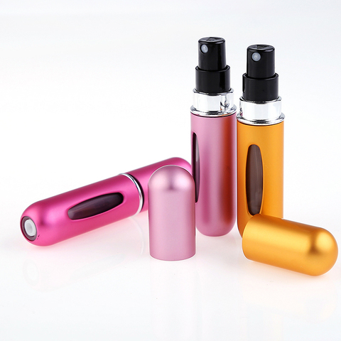 1 pièces 5Ml Mini en aluminium parfum bouteille pulvérisateur en plastique doublure rechargeable voyage Portable cosmétique vide conteneur livraison gratuite ► Photo 1/6