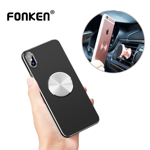 Plaque de métal disque pour support de téléphone de voiture magnétique aimant collant feuille de fer téléphone Patch arrière pour Iphone Samsung Xiaomi accessoires ► Photo 1/6