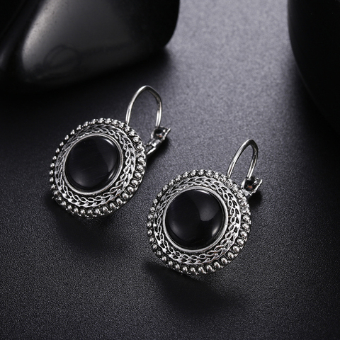 Boucles d'oreilles Boho pour femmes, bijoux Brinco sculptés, bijoux longues, argent tibétain, mode 2022 ► Photo 1/6