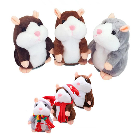 Parler Hamster Falante souris animal en peluche jouet mignon parler enregistrement sonore éducatif peluche poupée enfants cadeaux 15cm ► Photo 1/6