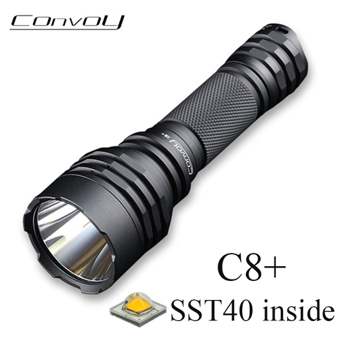 Convoi lampe de poche LED C8 + Linterna SST40 haute puissance Flash lumière noir torche 2000lm Camping pêche lampe tactique travail lumière ► Photo 1/6