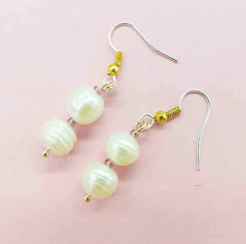 Boucles d'oreilles en perles d'eau douce naturelles ► Photo 1/5