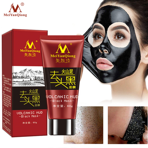 Volcanique Boue Noir Masque Soins Du Visage Acné Comédons Traitement Blanchissant Hydratant Soins de La Peau Masque Peel Anti-Vieillissement Crème ► Photo 1/6