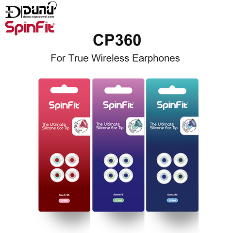 DUNU – écouteurs SpinFit CP360 en Silicone, oreillettes sans fil Bluetooth, 1 carte/2 paires, comprend deux tailles (petit/Extra petit) ► Photo 1/6