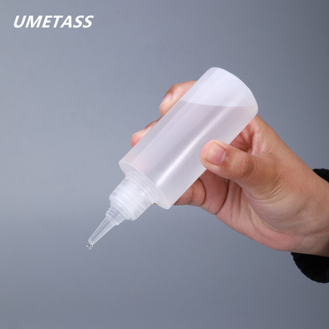 UMETASS 100ML bouteille compte-gouttes vide bouteille de compression en plastique sans BPA avec bouchon à l'épreuve des enfants pour récipient de colle liquide de peinture à l'huile ► Photo 1/5