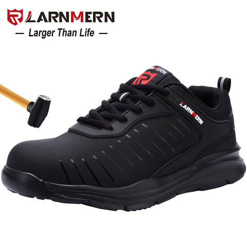 LARNMERN – Chaussures de sécurité légères à coque en acier pour homme, équipement de protection aéré, antistatique, anti-écrasement et antidérapant, accessoire de travail ► Photo 1/6