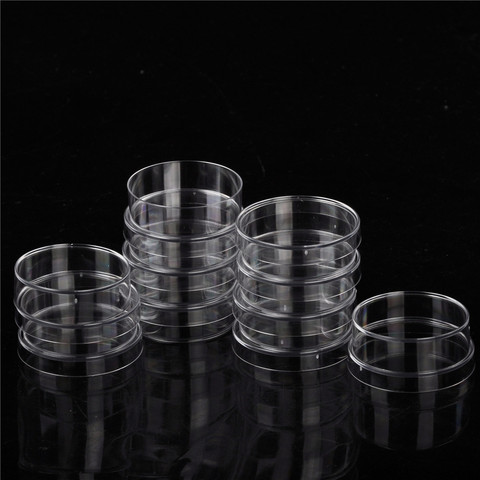 Boîtes de pétri en plastique de laboratoire de 10 pièces 35/60/90mm abordables pour les fournitures de laboratoire d'instruments chimiques stériles clairs de cellule ► Photo 1/6