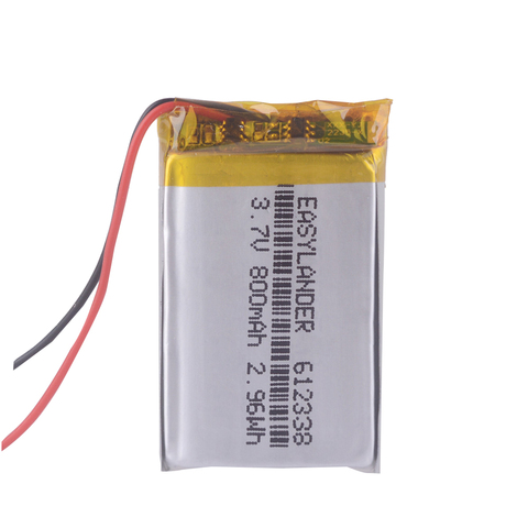 Haute qualité 612338 3.7V 800mAh Rechargeable li-polymère Li-ion batterie pour enregistreur vidéo Intego VX 760 DVR TeXet da 4V ► Photo 1/4