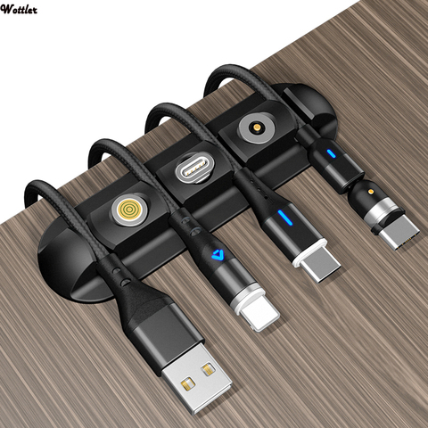 Étui de prise de câble magnétique 3 en 1, boîte de rangement Portable pour Micro USB Type C, étui de prise magnétique, connecteur embouts de tête ► Photo 1/6