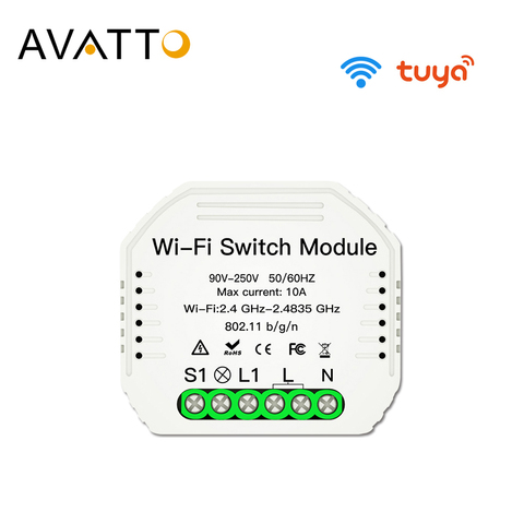 Module de commutation WiFi AVATTO Tuya avec contrôle d'application de vie intelligente, interrupteur domotique intelligent Wifi pour Alexa, google Home ► Photo 1/6