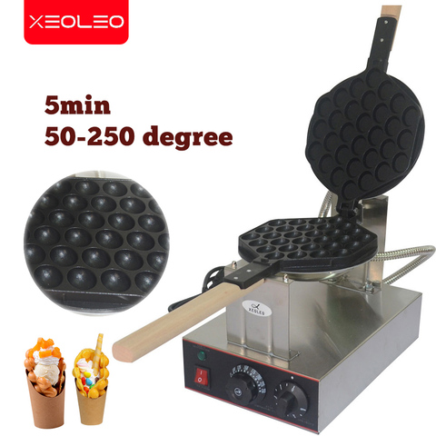 XEOLEO – gaufrier électrique 1400W, machine à gaufres qq egg Waffle, four à gaufres à bulles de hong kong, Commercial ► Photo 1/6