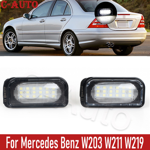 Ampoule Canbus pour plaque d'immatriculation 2 pièces/ensemble LED, sans erreur, pour Benz Mercedes Classe C W203 4 portes 2001 – 2007 ► Photo 1/6