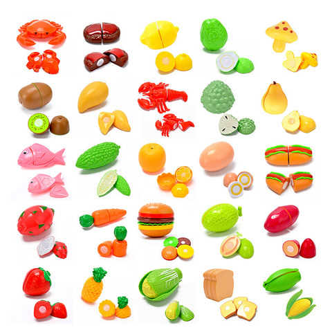 Enfants coupe musique légumes Fruits nourriture semblant être des jouets en plastique jeu de fête Velcro éducation précoce bébé maison jouets en vrac ► Photo 1/6