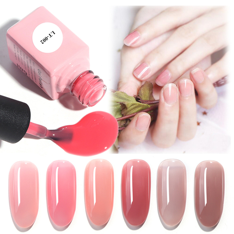 1 pièces vernis à ongles translucide Semi Permanent apprêt rouge hybride couche de finition couche de Base imbiber la laque vernis à ongles TRLT01-06 ► Photo 1/6