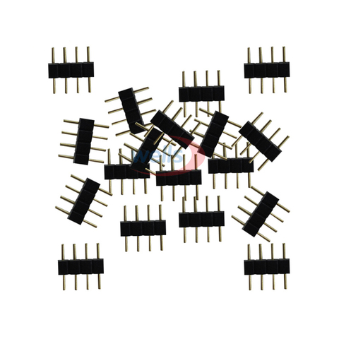 Connecteur aiguille 4 broches rvb mâle, double connecteur RGB mâle pour 1000 3528 bande 5050, 20 à LED pièces, accessoires led ► Photo 1/1