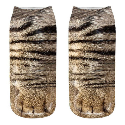 Chaussettes unisexes en coton à imprimé animal 3D, chaussettes courtes, douces, décontractées, mignonnes, amusantes, pour chien, zèbre, cochon, chat, patte, Cosplay, nouvelle collection ► Photo 1/5