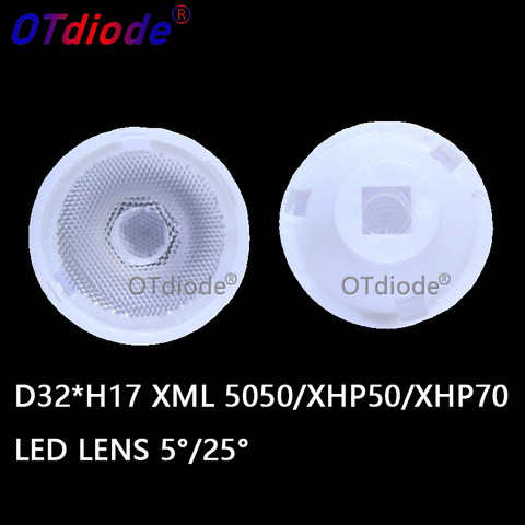 Lentille Led de qualité optique, collimateur réflecteur, CREE XML T6 XHP50.2 XHP70.2 XHP50 XHP70 MK-R MKR 5050 7070, PMMA, 32mm, 1 pièce ► Photo 1/6