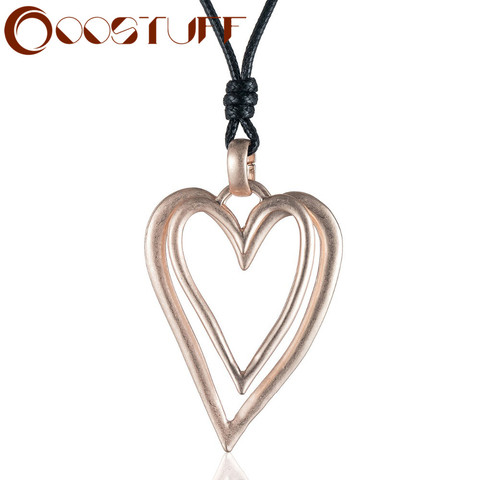 Collier Long en or avec pendentif, couleur argent, amour, cœur, bijoux pour femmes, ras du cou ► Photo 1/6