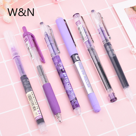 Ensemble de stylos à roulettes, ensemble 6 pièces/7 pièces, grande capacité 0.5mm, ensemble de stylos Gel d'encre, multicolore, fournitures scolaires et de bureau, papeterie Kawaii ► Photo 1/6