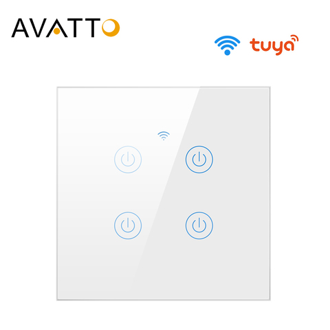 AVATTO Tuya WiFi commutateur de maison intelligente fonctionne sans fil neutre, 1/2/3/4 Gang ue commutateur de lumière intelligente fonctionne avec Alexa, Google Home ► Photo 1/6