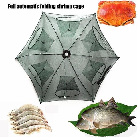 Filet de pêche hexagonal Portable à 6 trous, pliable et automatique, piège à poissons et crevettes ► Photo 1/6