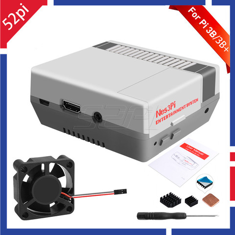 Kit de boîtier Style NES, 52Pi Nes3Pi, ABS, ventilateur de refroidissement fonctionnel, dissipateurs de chaleur, tournevis pour Raspberry Pi 3B + / 3B / 2B ► Photo 1/6