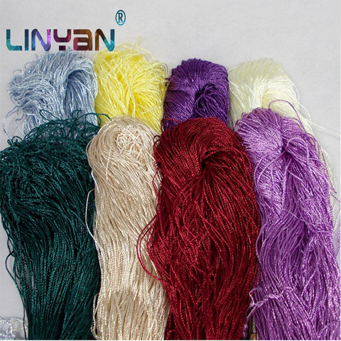 Fil tricoté pour crochet, 10 pièces, 100% soie glacée, 400g, pour rideau fin, ligne, vente en gros, ZL59 ► Photo 1/4