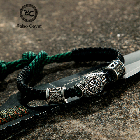 Vantage – Bracelets Viking pour hommes et femmes, amulette, Runes, ajustable, corde tressée à la main, bracelet de survie, bijoux pour amoureux ► Photo 1/6