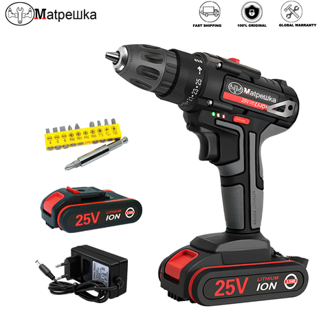 Tournevis sans fil tournevis électrique perceuse sans fil outils électriques perceuse à main batterie au Lithium perceuse de charge + batterie ► Photo 1/6