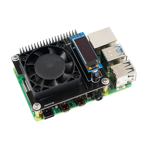 Framboise Pi 4 ventilateur de refroidissement carte d'extension de contrôle de vitesse intelligente chapeau de refroidissement rvb avec écran OLED pour framboise Pi 3B +/3B ► Photo 1/6