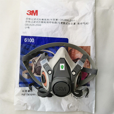 Demi-masque facial respirateur 3M 6100, petite taille, peinture, pulvérisation, masque à gaz ► Photo 1/6