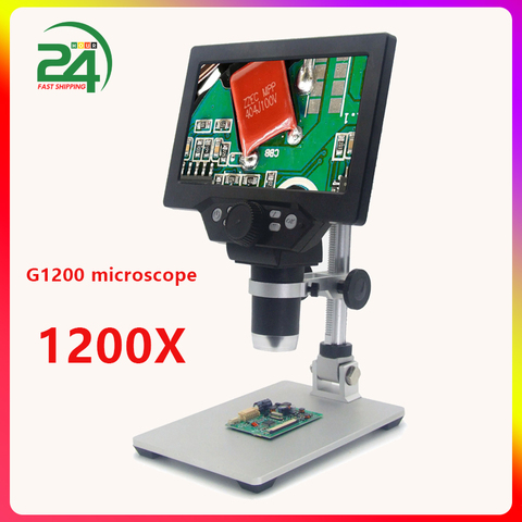 Microscope numérique G1200 1200X pour soudage, Microscope vidéo électronique LCD 7 pouces 12mp outil de loupe à Amplification continue ► Photo 1/6