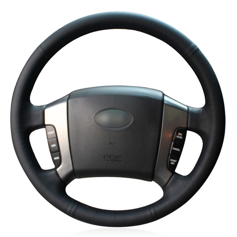 Housse de volant de voiture noire en Faux cuir PU, cousue à la main, pour Kia Sorento 2003, 2004, 2005, 2006, 2007, 2008, 2009 ► Photo 1/5