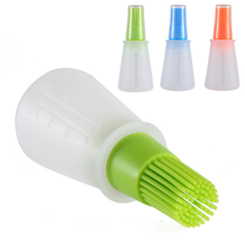 Huile de cuisson brosse Silicone huile bouteille avec bouchon Barbecue brosse avec échelle Sauce beurre brosse cuisine cuisson accessoire ► Photo 1/6