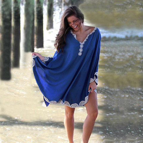 Coton longue Plage robe Plage combinaisons pour femmes paréo de Plage maillot de bain couvrir Plage Sarongs maillots de bain caftan Plage # Q668 ► Photo 1/1