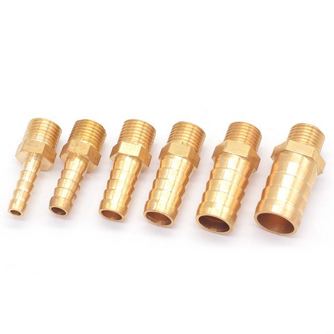 5 pièces 2.5mm 3mm 4mm 5mm 6mm 8mm 10mm OD tuyau barbe M3 M4 M5 M6 M8 filetage mâle métrique en laiton raccord de tuyau coupleur connecteur adaptateur ► Photo 1/1