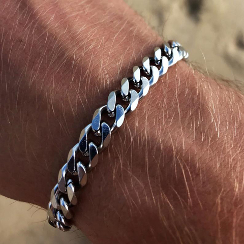 2022 nouvelle chaîne cubaine à la mode hommes Bracelet classique en acier inoxydable 3/5/7mm largeur chaîne Bracelet pour hommes femmes bijoux cadeau ► Photo 1/6