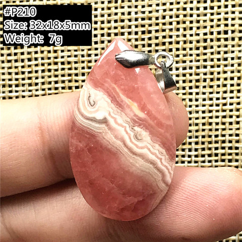 Naturel argentine rouge Rhodochrosite pendentif pour femmes dame hommes chance amour cadeau cristal goutte d'eau perles pierres précieuses bijoux AAAAA ► Photo 1/6