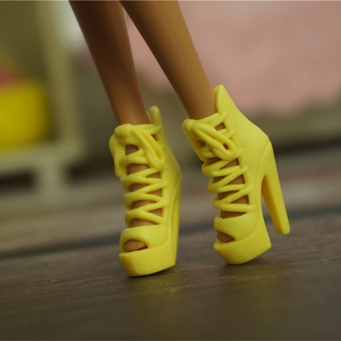 Chaussures à la mode pour poupée Barbie, 1 paire, accessoires en plastique, pour Barbie, princesse, 1/6, bjd ► Photo 1/6