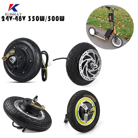 Kit de Conversion pour Scooter électrique, roue à moteur Hub sans balais de 8/10/12 pouces, 24V/36V/48V, 350W/500W ► Photo 1/6