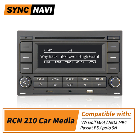 Autoradio avec lecteur CD, USB, AUX, TFT, Bluetooth, lecteur multimédia pour véhicule VW Golf MK4, Jetta MK4, Passat B5, polo 9N, RCN210 ► Photo 1/6