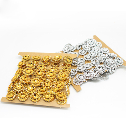 Ruban acrylique en cristal de tournesol, 2 mètres, Faux diamant, maille de fleur, pour décorations de fête de mariage ► Photo 1/6