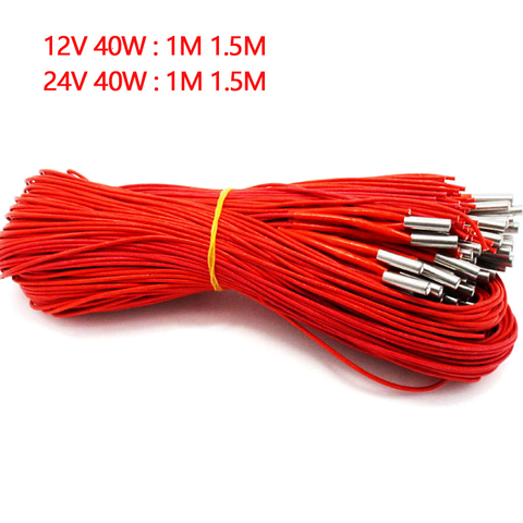 Pièces d'imprimantes 3d 12v 24v 40w, pièce d'extrusion 1m 2m, cartouche chauffante en céramique 6mm x 20mm, Tube chauffant pour extrudeuse ► Photo 1/6