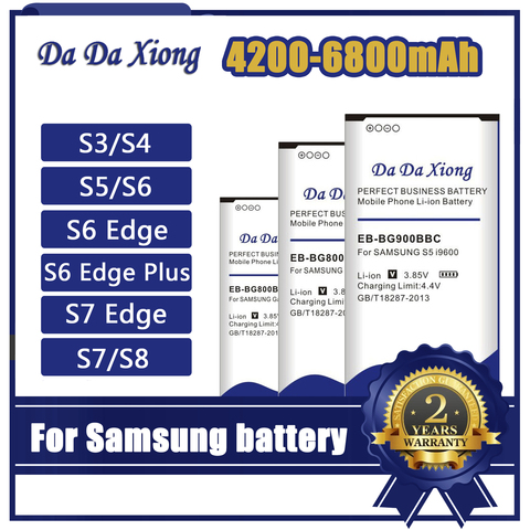 Batterie haute capacité pour Samsung S5 S6 S3 S4 Edge Plus S7 S8 Batteries de remplacement de téléphone portable EB-BG950ABE B600BE EB-BG935ABE ► Photo 1/6
