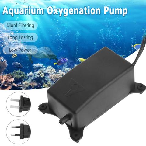 Pompe à oxygène pour Aquarium à très faible bruit, Mini compresseur d'air pour réservoir de poissons ► Photo 1/6