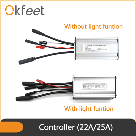 Okfeet-contrôleur KT de vélo électrique, 36V, 48V, 22, 25a, étanche, à onde sinusoïdale Kunteng, fonction de lumière, Conversion Ebike ► Photo 1/6